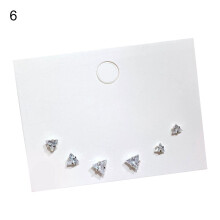 3 paia di orecchini da donna con zirconi cubici scintillanti, in lega, a perno geometrico rotondo, perfetti per le vacanze.