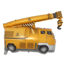 AAOMASSR Tegneserie Byggebil Gravemaskin Kran Gaffeltruck Ballong Traktor Gaver til Barn Bursdag Babyshower Fest Leverandører (Kran)