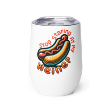 Divertente bicchiere da vino a forma di hot dog, smetti di fissare il mio wurstel