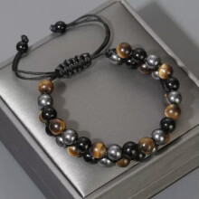 RSAMD7Chakrapärlor Lavasten8mm Dubbelskiktade Rader Unisex Energi Healing Armband-Style6#