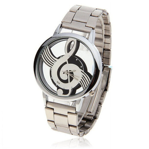 ZHENYANGli Klockor Noter Musiknotation Metall Quartz Armbandsur Mode 1