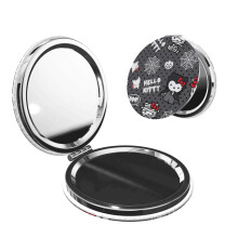 Miroir de poche Hello Kitty, miroir de maquillage compact et portable avec loupe, petit miroir de poche Ă double face