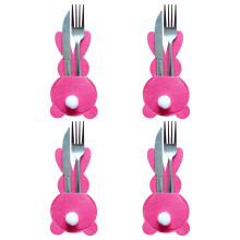 Gadżety kuchenne ZKCCNUK Zestaw wyprzedażowy 4Bunny Uchwyty na sztućce Torba na sztućce Zajączek wielkanocny Zestaw sztućców Królik z ogonem