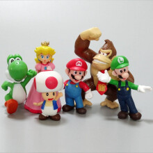 6-teiliges Super Mario Tortenaufsatz-Set – Actionfiguren für Geburtstagstorten, Partys, Heim- und Autodekoration, kompatibel mit Mario Bros.