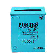 Cassetta postale vintage da parete, cassetta postale per esterni, cassetta postale antica in metallo arrugginito, porta lettere blu