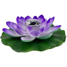 Lampada a loto multicolore a energia solare, lampada galleggiante a LED impermeabile a forma di fiore per piscina, laghetto, giardino - Compatibile