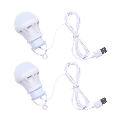 Hongchegh2pcs Λάμπα LED USB Εξωτερική Φορητή Λάμπα Κάμπινγκ Λάμπα Νυχτερινής Αγοράς
