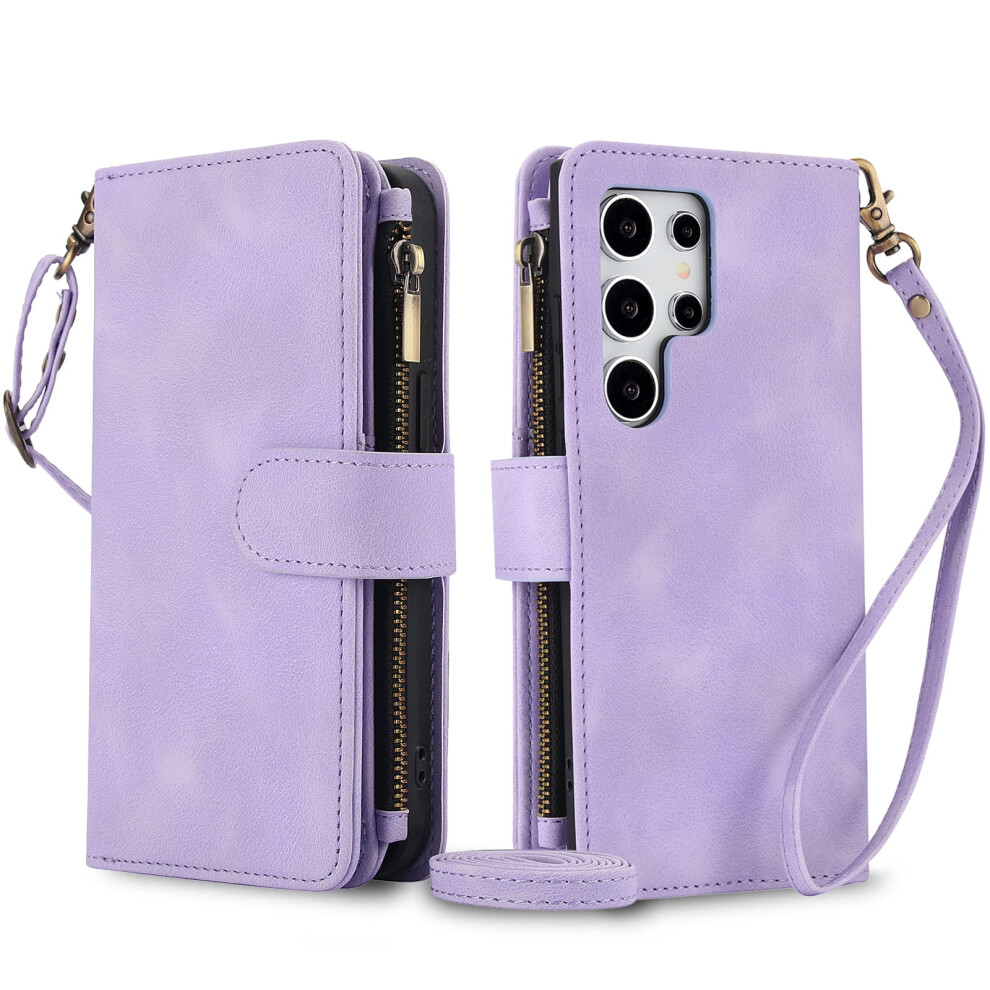 Luxury Magnetic Flip Wallet Case For Samsung Galaxy S24/S23/S22/S21 Ultra S20 Fe, Note20, A15-A72 - Genuine Leather Zipper Card Holder 9377112316857