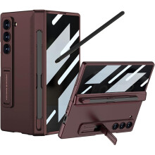 Zaprojektowany dla Samsung Galaxy Z Fold6 Etui z rysikiem Folia ochronna na ekran zapewniająca prywatność Podpórka Magnetyczny zawias Uchwyt na