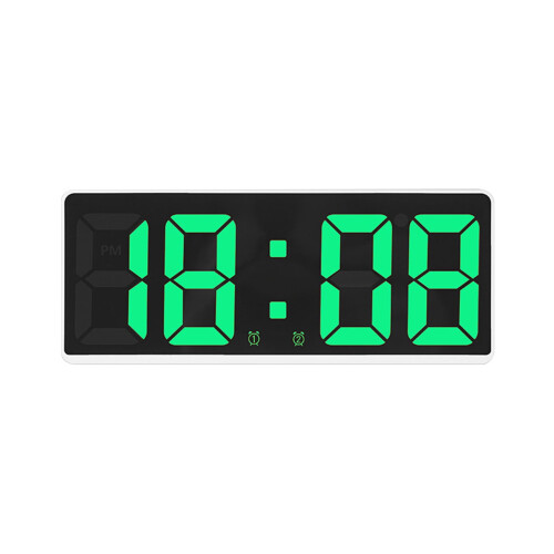 Jacenvly LED Alarm Clock with Large Digital Display, White Frame, Kitchen & Bedside Decor, Compatible with Wall Mounting 1