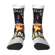 Chaussettes unisexes Johnny Hallyday à imprimé 3D amusant, chaussettes habillées à motifs amusants pour hommes, garçons, adolescents et adultes,