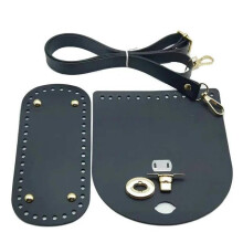 Handbag Making Kit with Durable Leather Bottoms, Hardware and Adjustable Straps for DIY Crochet Bag