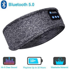 Trådlösa Bluetooth-hörlurar med huvudband och brusreducering, kompatibla med iPhone Samsung - Sömnmask för sömn, träning, resor