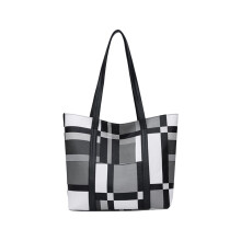 Dames schoudertas met grote capaciteit, trendy, honderden leren tassen met ruitpatroon, casual, werk- en grote emmertas.