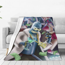 Niedliche Futurama-Anime-Decke, superweicher, leichter und kuscheliger Flanell, geeignet für Bett und Sofa, für alle Jahreszeiten, 152 x 127 cm