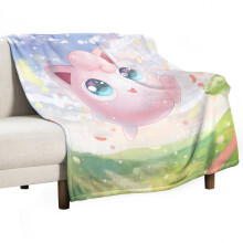 Deka J-igglypuff velikosti Queen, kompatibilní s Jigglypuff, super měkká a lehká plyšová flanelová, útulná do postele nebo na gauč, pro