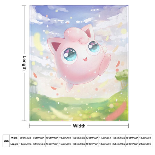 Κουβέρτα J-igglypuff Queen Size, Συμβατή με Jigglypuff, Υπερμαλακή και Ελαφριά Φανέλα, Άνετη για 1