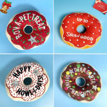 Kerstdonut kauwspeelgoed voor huisdieren, leuk kauwspeelgoed voor grote honden, puppy's, katten, mopshonden en andere honden. Interactief