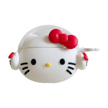 Rødt Hello Kitty-etui til øretelefoner, kompatibelt med Apple AirPods1/2/3 og AirPods Pro trådløst Bluetooth-etui