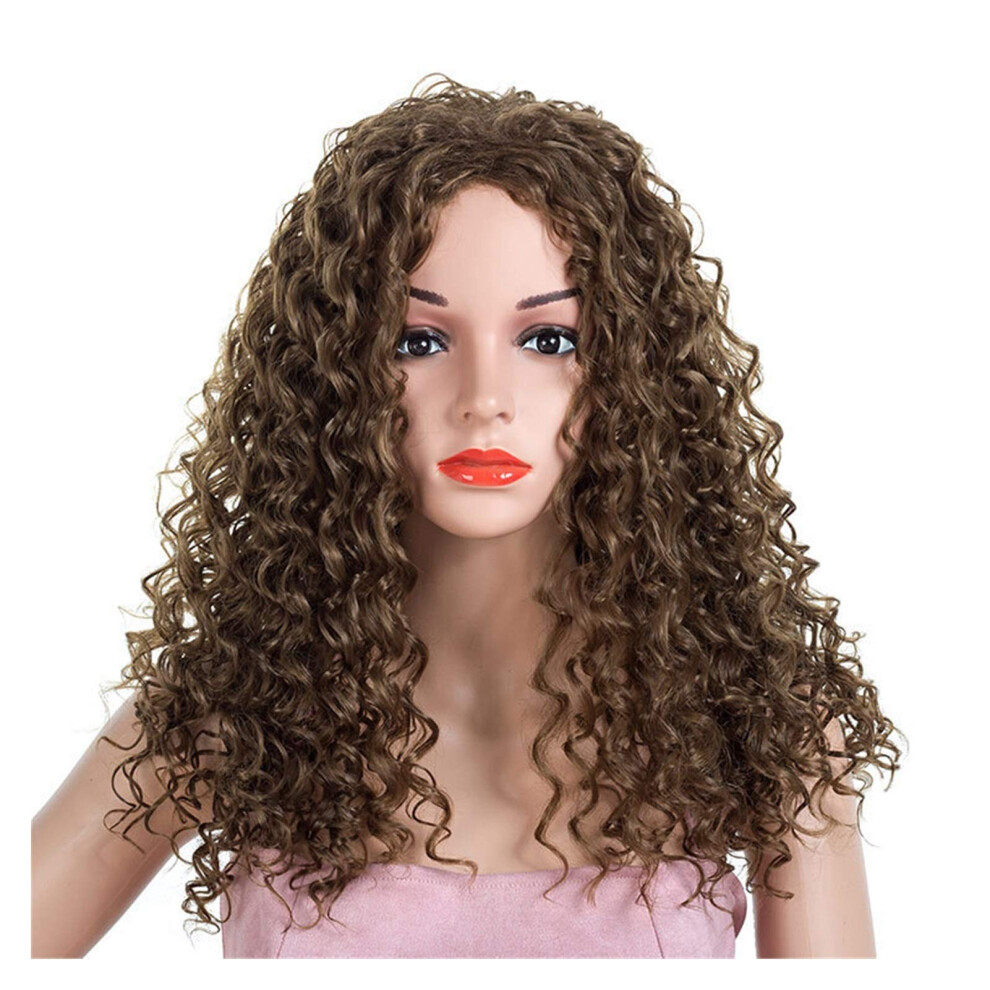 Unisex Black Afro Curly Wig With Bangs For Women, Short Synthetic Wig For Halloween Cosplay, Natural Look