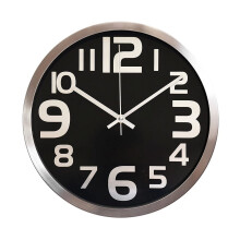 12 Inch Metal Modern Wall Clock Battery Operated Wall Clock Decoration for Bedroom, Office, Kitchen, Living Room