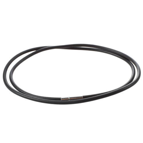 Colar com cordão de borracha preta de 3 mm e fecho de aço inoxidável - 60 cm (24 polegadas) 1