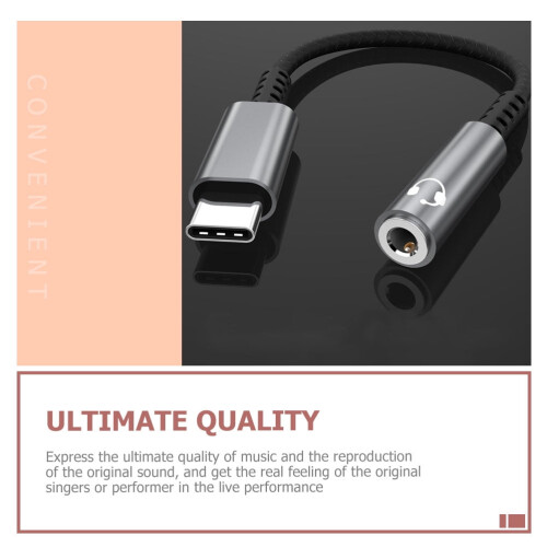 Headphone Jack Adapter Multi- Functional Adapter Type-C to 3.5mm Headset Adapter Audio Line Nylon 1