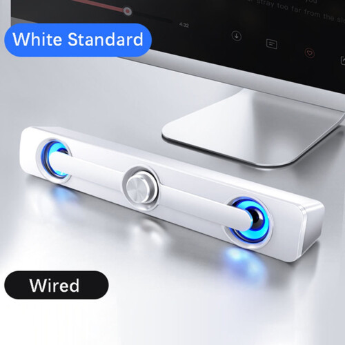 Chicmine Bluetooth Sound Bar Στερεοφωνικό LED Φωτιστικό Subwoofer Ηχείο για Υπολογιστή, Τηλεόραση, 2