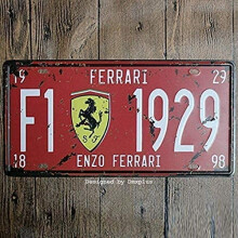 Retro Vintage 6x12" F1ENZO Ferrari1929 Metalblikskilt, kompatibel med garage, køkken, barindretning, vægkunst, gave til mænd