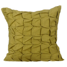 Fundas de almohada verdes de 60 x 60 cm, con textura de nudos y pliegues, funda cuadrada de algodón y lino, color liso, estilo contemporáneo.