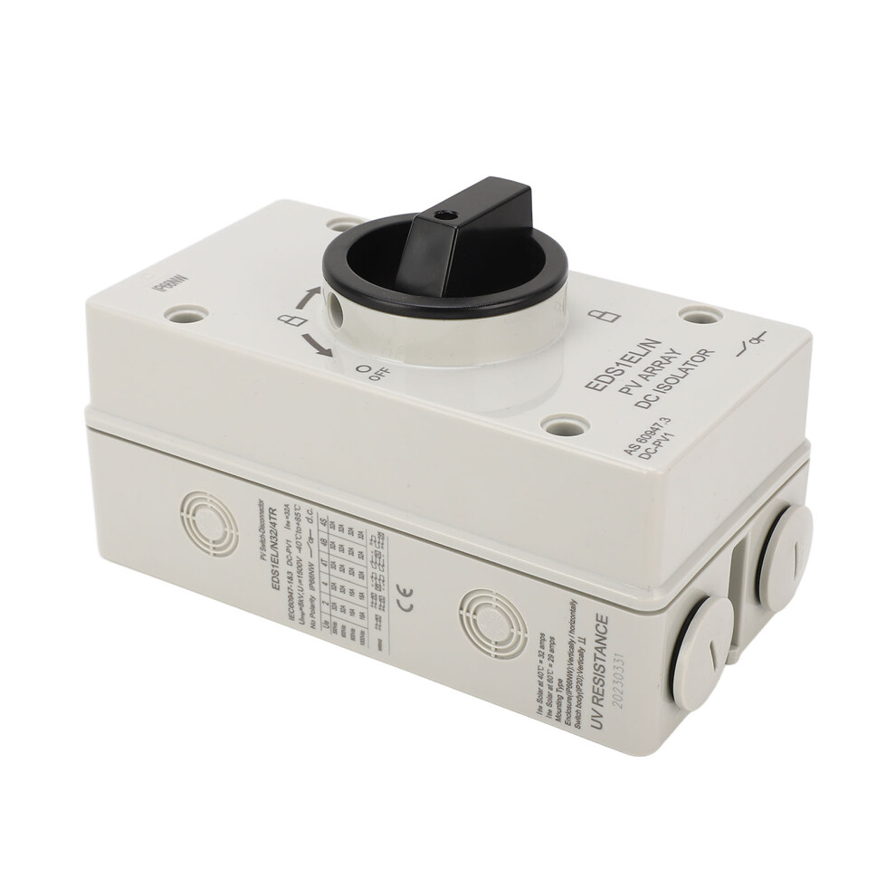 Pv Dc Isolator Switch 32A Waterproof 1000V Ip66 Flame Retardant Solar Breaker 8741381629627