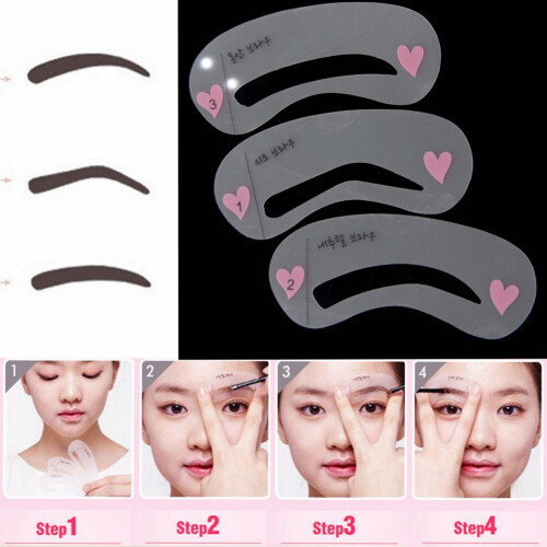 Reusable Silicone Eyebrow Stencils Set with 3 Styles for Precise Brow Shaping 2