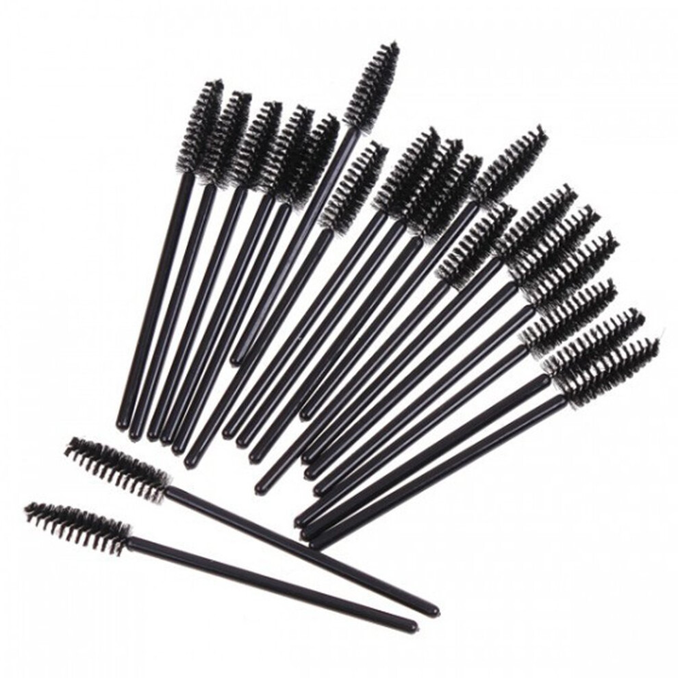 Black 100Pcs Disposable Mascara Wands Eyelash Brush Applicators For Hygienic Clump Makeup