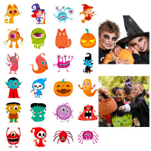 144 Halloween Temporary Tattoos for Kids, 24 Cute Designs, Easy Apply and Remove Party Favors