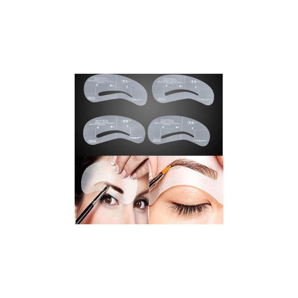 Eyebrow Stencil Kit with 4 Shapes, Reusable Brow Shaping Templates for DIY Grooming