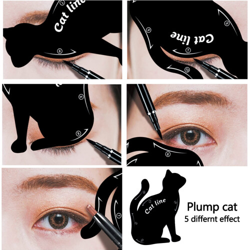 Eyeliner Stencil for Beginners with Multiple Style Options, Reusable Cat Eye Makeup Guide Tool 2