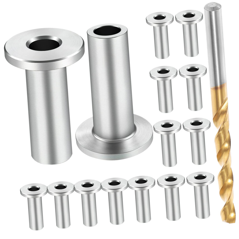 Cable Railing Hardware With Wire Rope Protector Sleeves, 1/8 Inch Grommets For Wood Post Deck Stairs 9365369029446