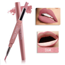 Lip Liner and Dual End Lipstick Waterproof Long Lasting 2 in 1 Pencil for Precise Definition (06)