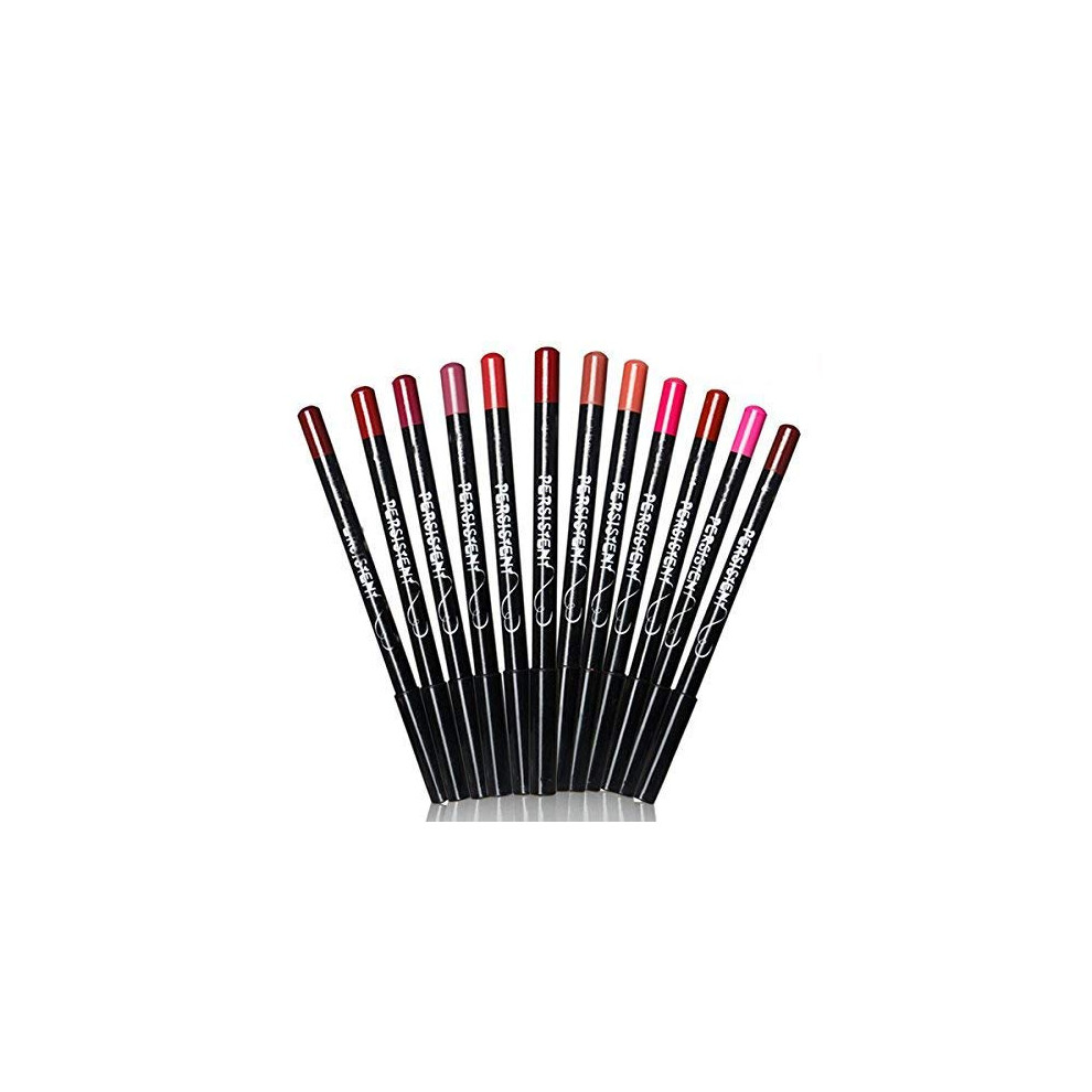 Waterproof Lip Liner Pencil Set 12 Colors Matte Long Lasting Smooth Creamy  Pigment Lip Makeup