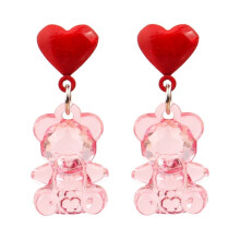 1 paio di orecchini pendenti a forma di orsetto, eleganti e comodi, con un design a cartone animato, perfetti come regalo.