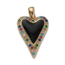RSAMD Charm Herzanhänger, hohl, goldfarben plattiert, zur Herstellung von Halsketten und Armbändern - 1