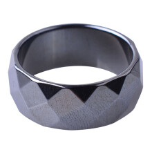 anelli in ceramica con meteorite, anelli sfaccettati larghi, alla moda per uomo, per dolore magnetico, amanti multi-sfaccettati