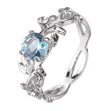 Anello da donna con foglie e strass, elegante e luminoso, perfetto per l'uso quotidiano.