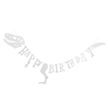 LHX Fødselsdagsfestbanner Gør-det-selv Dekorative Hængende Girlander Dinosaur Skeletter Form Bannere Fest Guirlande