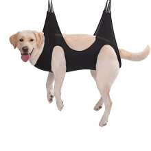 Arnés de peluquería canina Sehao para el cuidado de mascotas, para cortar las uñas, soporte de sujeción para mascotas, color negro, talla L.