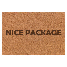 Nice Package - Scherzo divertente per la porta d'ingresso, rettangolare, in fibra di cocco naturale, antiscivolo, colore marrone (40,6 cm x 60,1 cm).