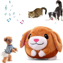 Brinquedo de pelúcia interativo para animais de estimação, bola eletrônica com apito para cães, brinquedo lavável em formato de porco de