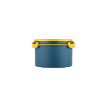 Conjunto de lancheiras Lucky Bento Box para adultos, recipientes empilháveis à prova de vazamentos, livre de BPA e próprio para micro-ondas (azul)