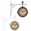 Wrought Iron Wall Clock Garden Decoration 5 Inch White/Black 2