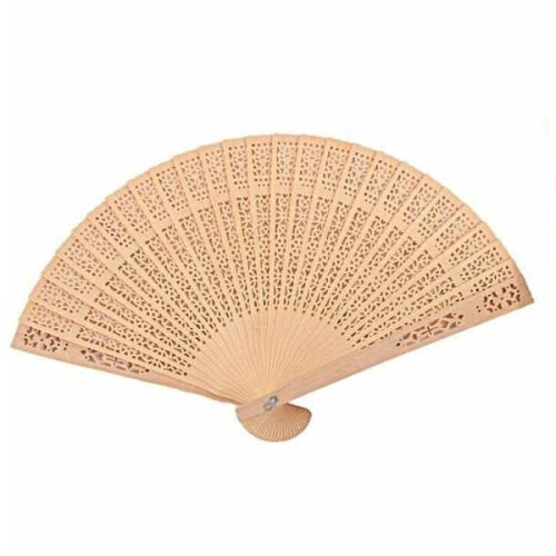 Houten waaier - met patroon 2